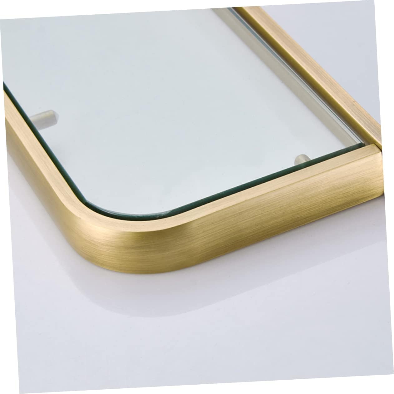 Happyyami Bronze Coated Glass Bathroom Shelf Wall Hanging Partition Rack Easy Clean Rustproof Suitable for Bathroom Kitchen