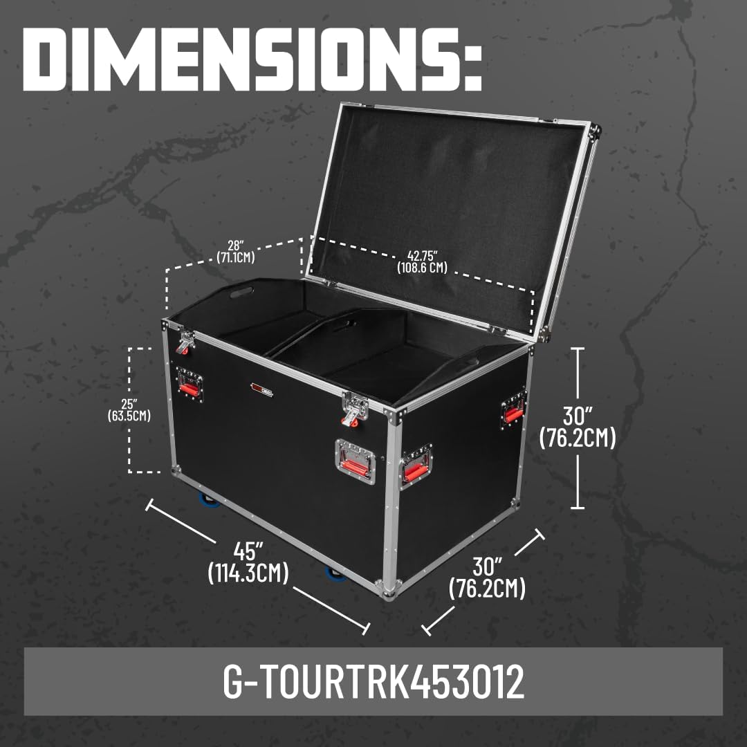 Gator G-TOURTRK453012 Truck Pack Trunk, 45 x 30 x 30 Inches, 12mm with Dividers