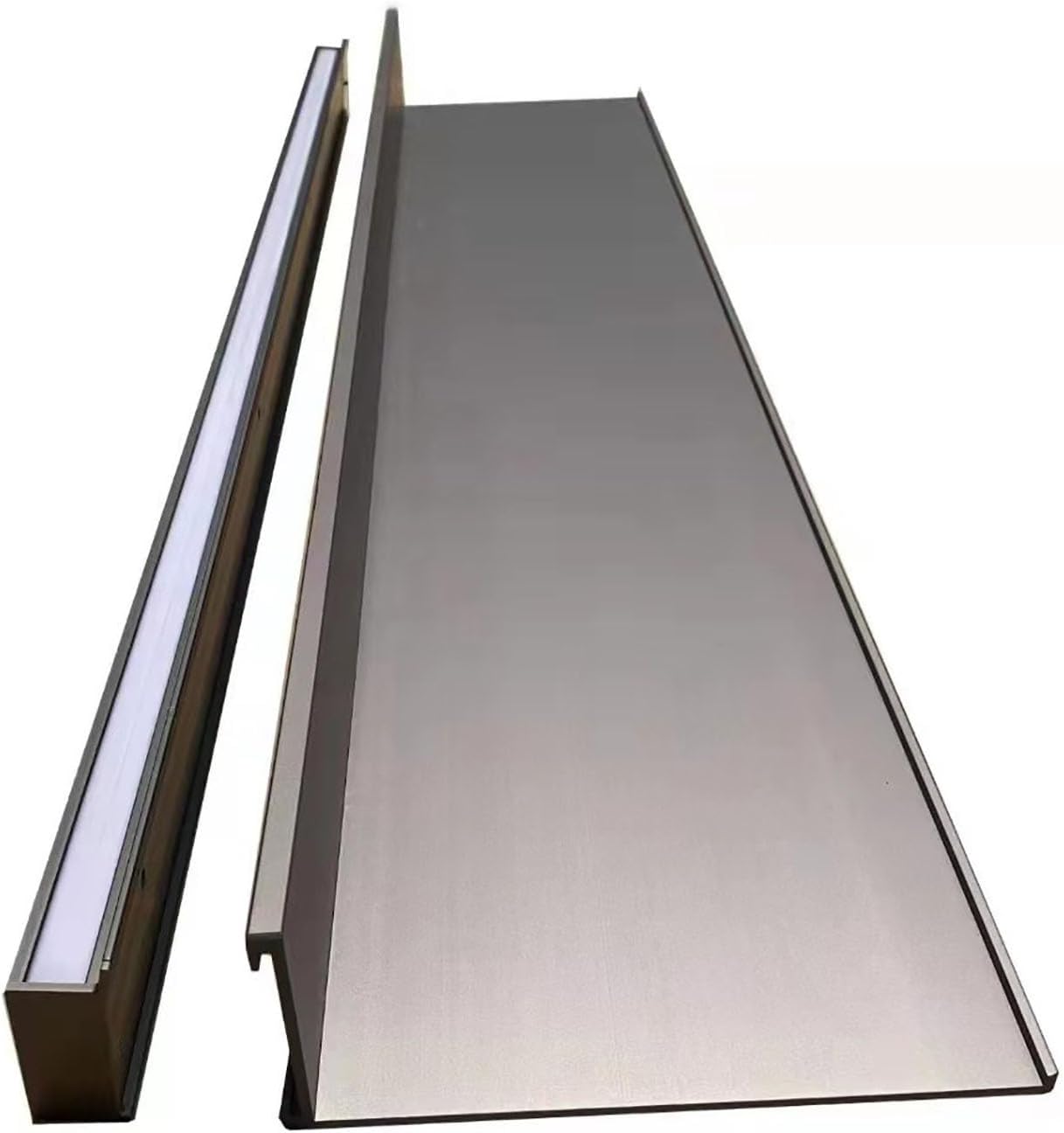 Metal Wall Mounted Display Stands, Floating Display Shelf with Built-in Illuminated LED Light and Transformer, Lighted Display Stand for Entrance Living Room Bedroom Bathroom ( Color : Gray , Size : 1