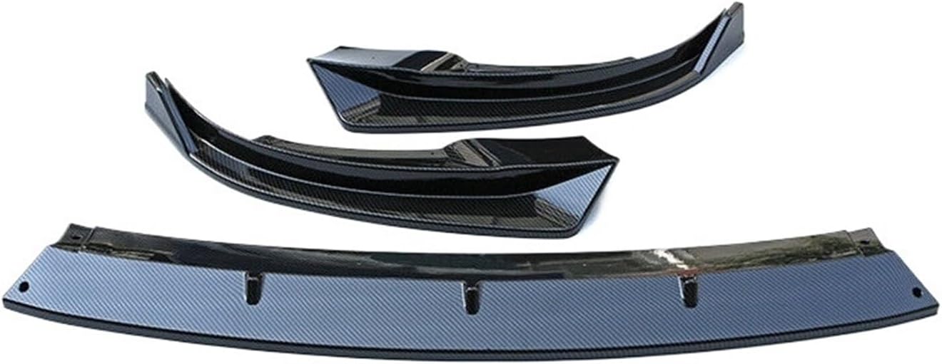 3PCS Compatible For Tesla Model Y 2020-2021 Front Bumper Lip Spoiler Side Splitter Diffuser Body Kit Guards Protector Car Accessories Black(Carbon Fiber Look)
