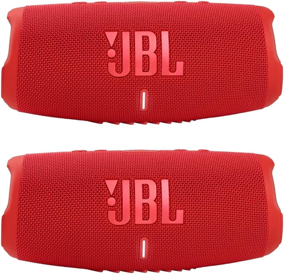JBL Charge 5 - Waterproof Portable Bluetooth Speaker - Red/Red (Pair)
