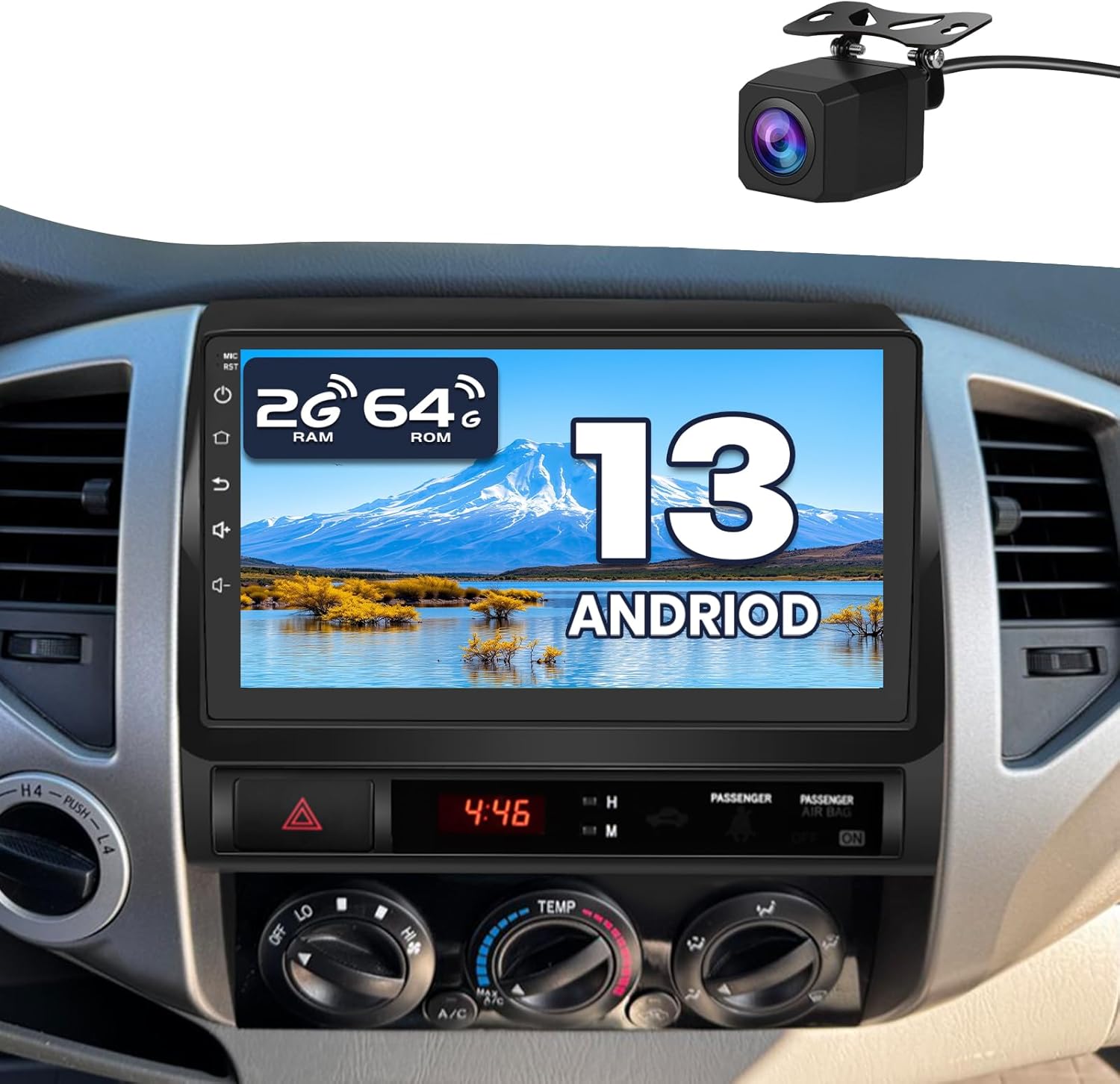 Car Radio Stereo for Toyota Tacoma 2005-2015, Android 13 2G+64G Stereo Replacement 10 Inch Touchscreen Head Unit with CarPlay Android Auto/MirrorLink/Bluetooth/GPS/FM/AM/BackCamera/29 theme UIs