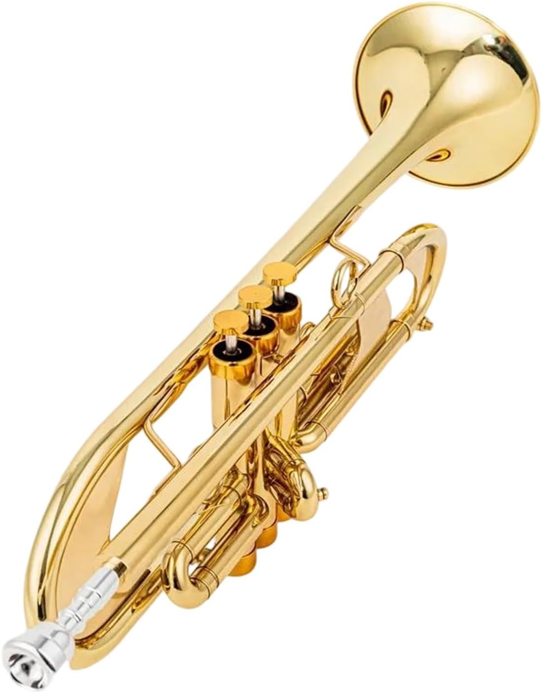 Trumpet Brass Set Adult Bb Trumpet B Key Brass Silver Plated Professional Musical Instrument With Leather Box(Gold)