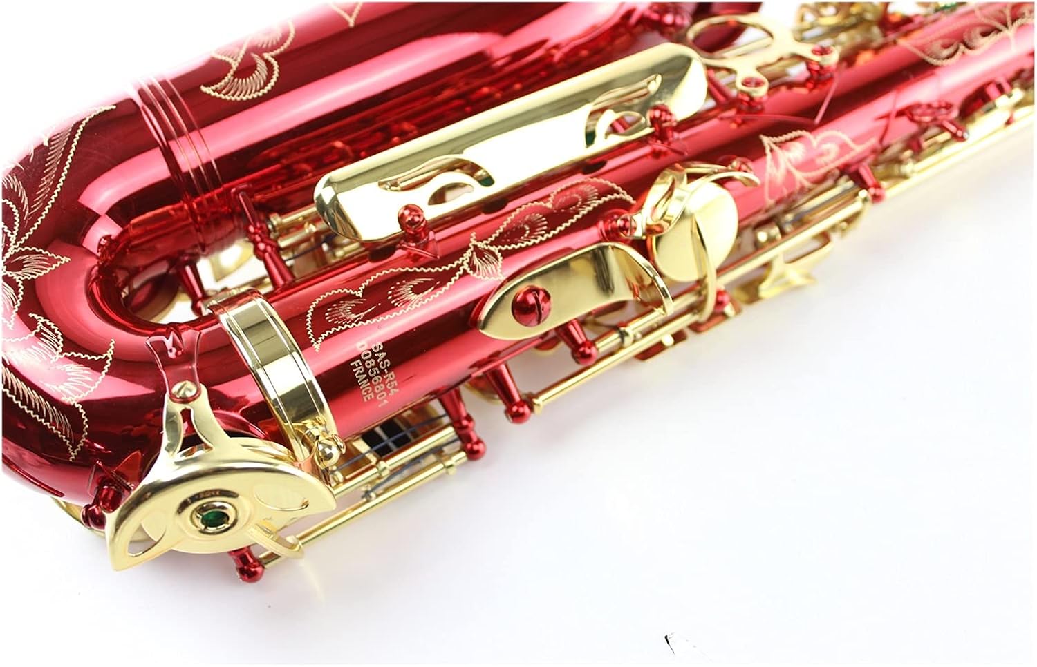 Sax Beginners Kit EB Tune Alto Saxophone Bright Red Gold Lacquer E Flat Alto Sax Musical Instrument with Nylon Box Wind Instrument