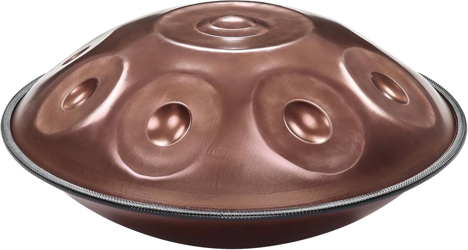Handpan Steel Drum Instrument 440Hz 10 Notes in D Minor 22inches Handmade, Percussion Instrument