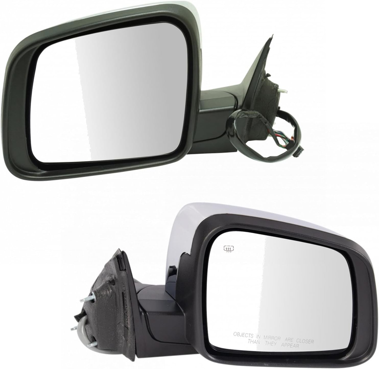 TRQ 2 Piece Driver and Passenger Side Mirror Assembly Set Power Folding Electric Adjustment Heated Memory Chrome Compatible with 2014-2020 Jeep Grand Cherokee CH1320414 CH1321414