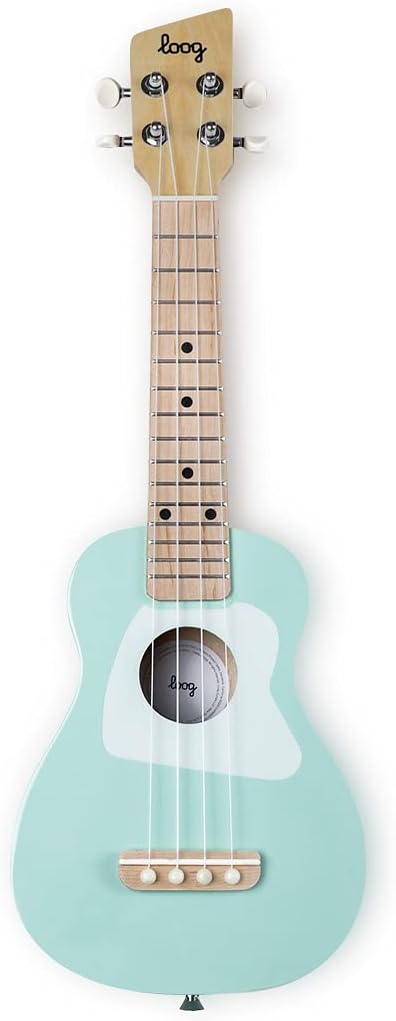 Loog Wood Soprano Ukulele for Kids & Beginners, App & Lessons, All Ages (Green)
