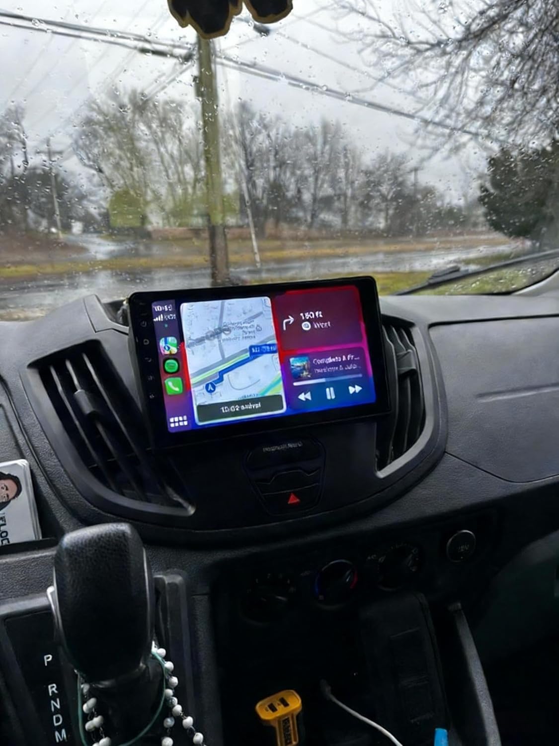 2+32G 9in Car Stereo for Ford Transit Custom 2013-2019 w/GPS Navigation with Carplay w/Android Auto Double Din Touchscreen Car Radio Receiver Backup Camera