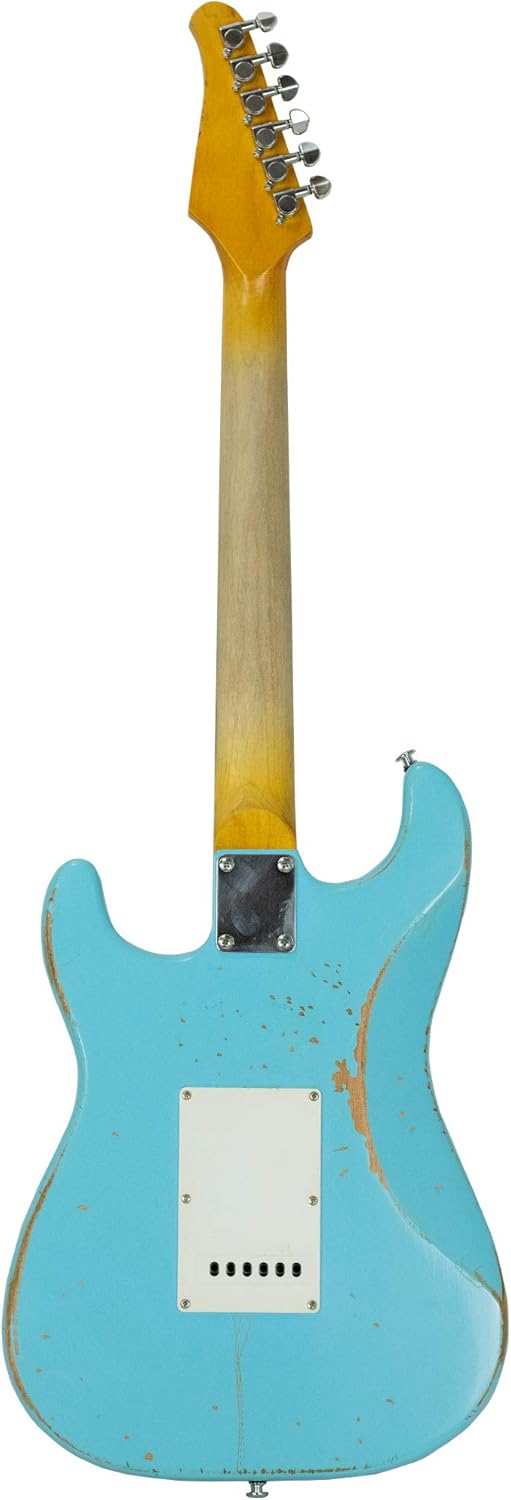 Sawtooth ES Relic Electric Guitar, Aero Blue, Retro Pack