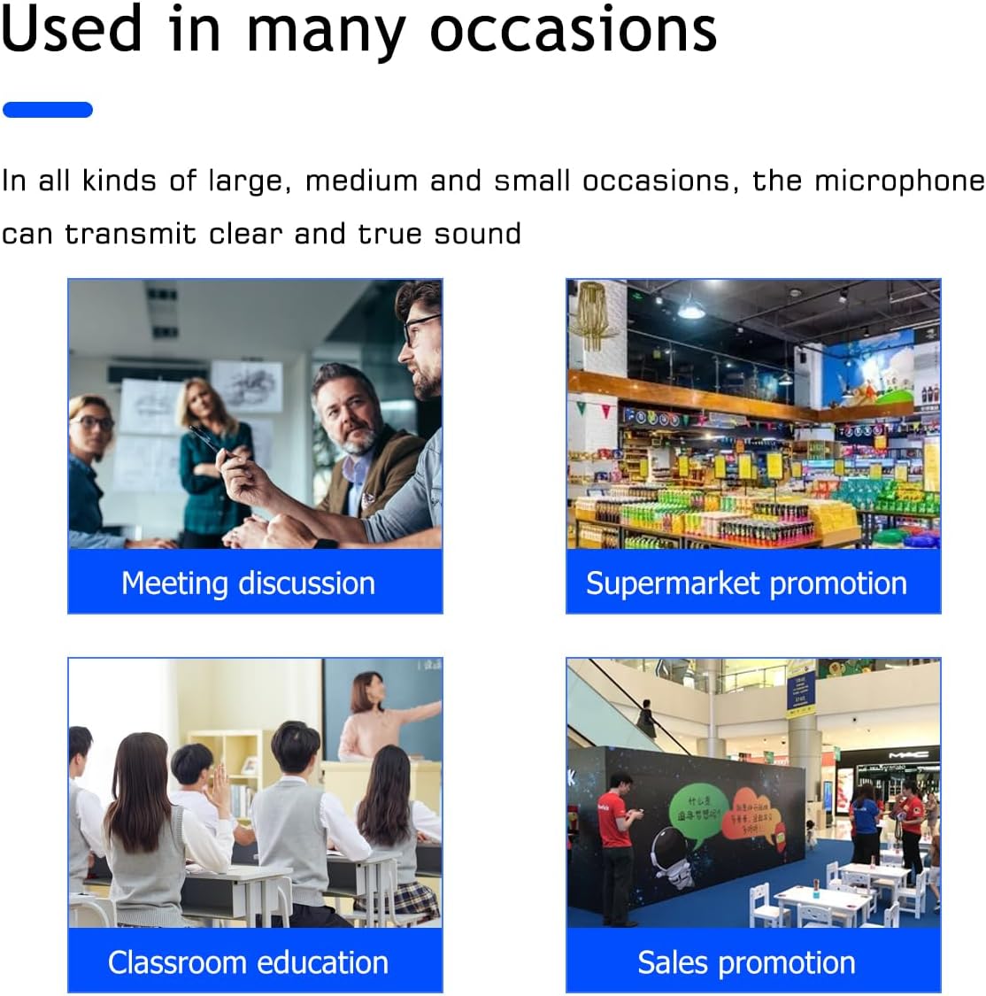 W IN-MIX UHF 4 Channel Wireless Microphone System with Cordless Handheld Lavalier Headset Mics, Adjustable Frequency, Long Range 260ft, Ideal for Church,Karaoke,Weddings, Events