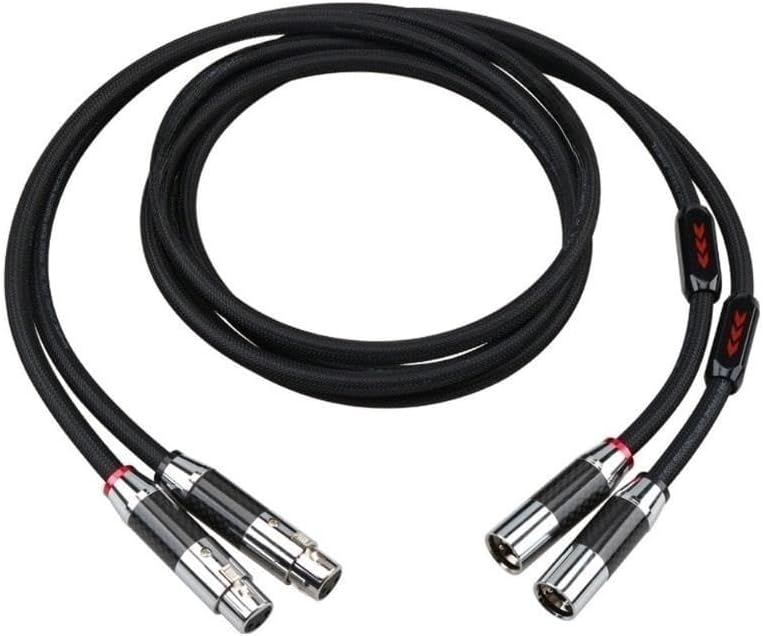 6N Sterling Silver XLR Balanced Cable Microphone Pro Audio Interconnect Carbon Fiber Plug (Color : 3 Pin XLR Plug, Size : 1m), JTSF9648