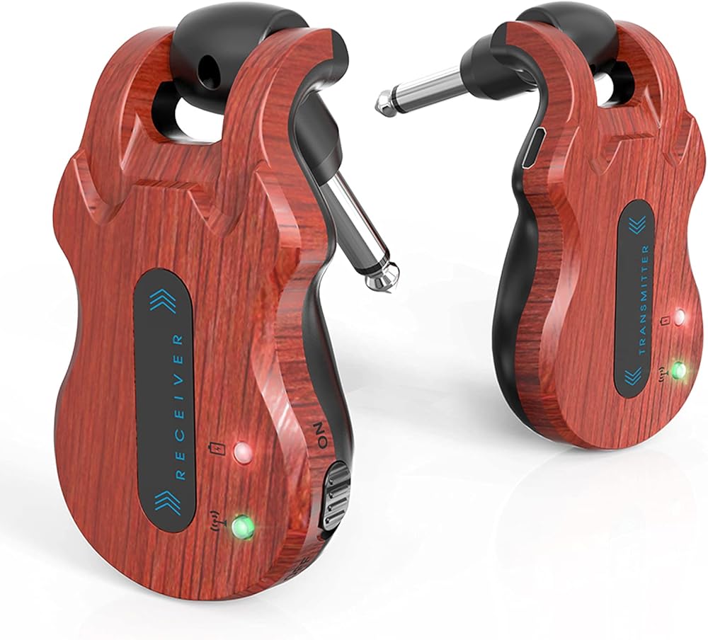 5.8GHz Wireless Guitar System Rechargeable Audio Transmitter Receiver 4 Channels Audio System for Electric Guitar Bass