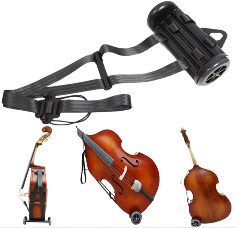 New Upright Double Bass Cart Bass Wheel Alternative Transport Carry String Bass Cart (black)