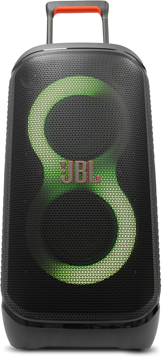 JBL PartyBox Stage 320 (Black) - 240W Portable Wireless Splash Proof Speaker - 12 Hours of Playtime - Powerful Sound and deep bass + Two Microphone System + AUX Cable - Party Karaoke Kit