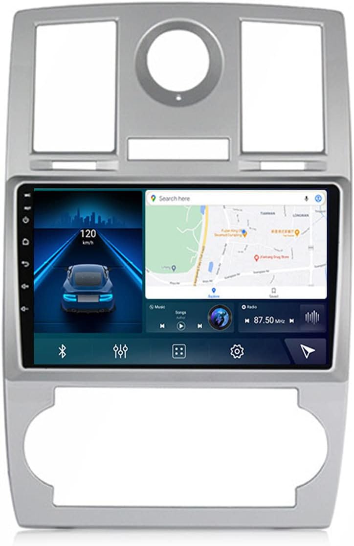 Double Din Car Stereo 9 Inch Touch Screen for Chrysler 300C 2004-2011 Car Radio with Backup Camera/GPS Antenna/USB/SWC Built-in Carplay/Android Auto/DSP/RDS/Bluetooth 5.0