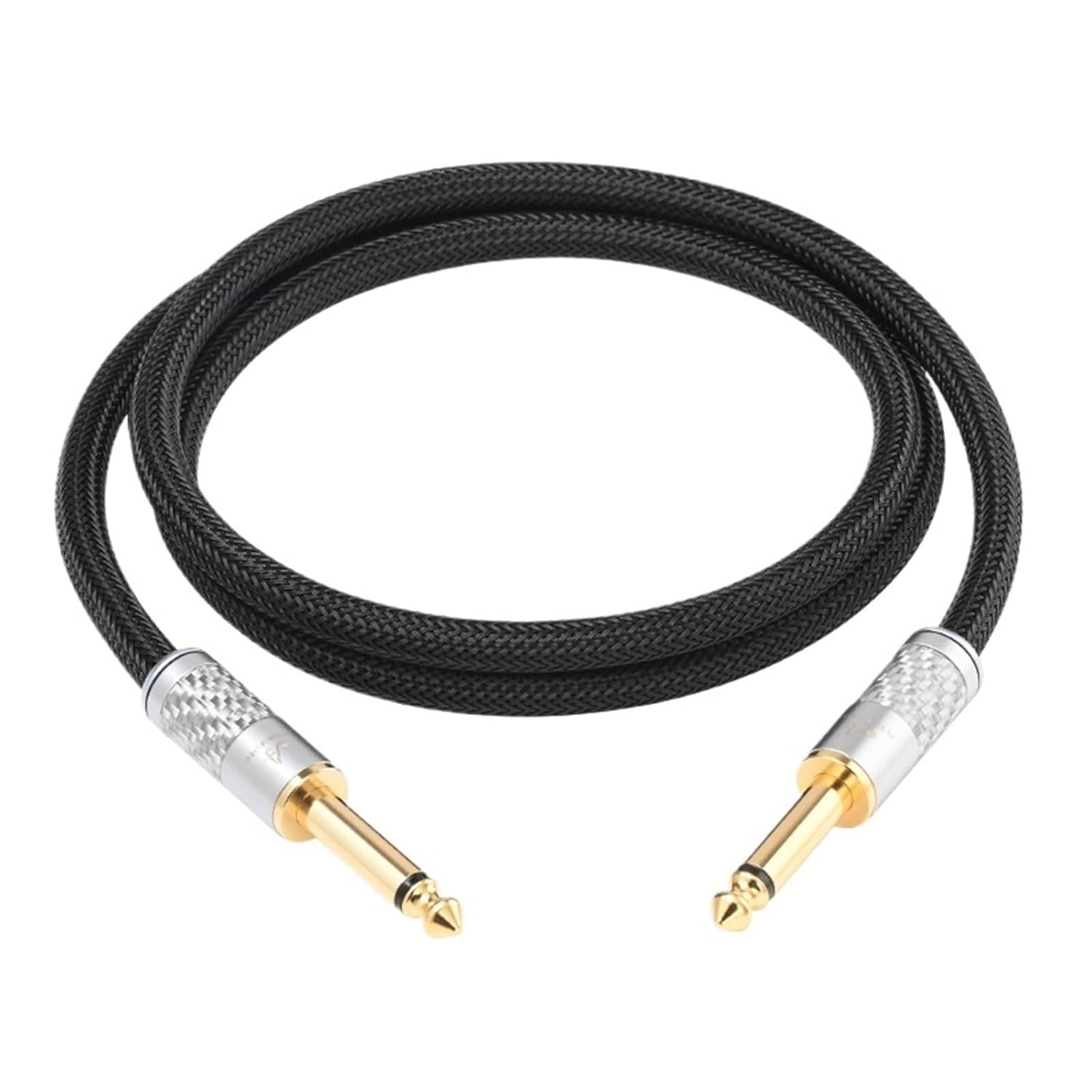 Core 6.35mm Aux Guitar Cable Gold Plated Mono 6.35 TS Male to 6.35 TS Male Guitar Amplifier Audio Cable(1.5m)
