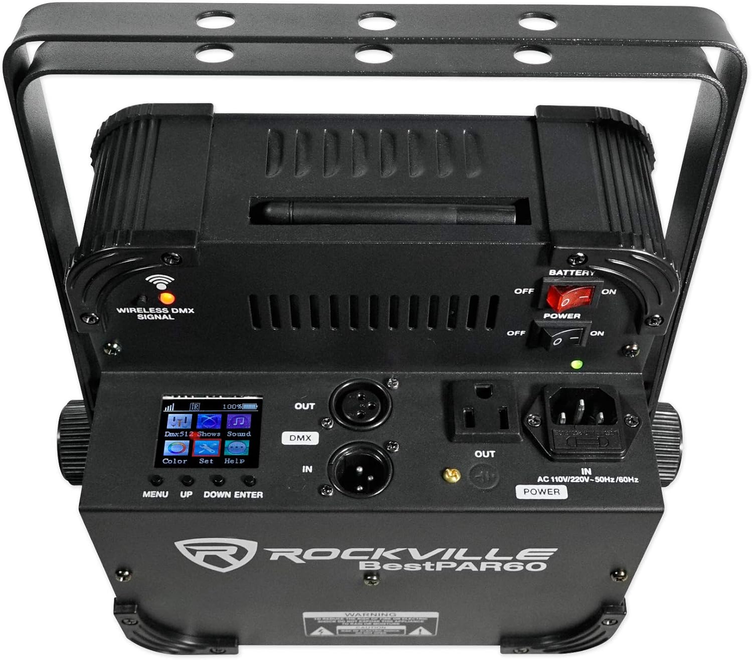 Rockville Best PAR 60 Rechargeable Par Can Wash Light with Wireless DMX, RGBWA+UV LED Effects, Battery Powered Design, for DJ and Stage Events, 2-Piece