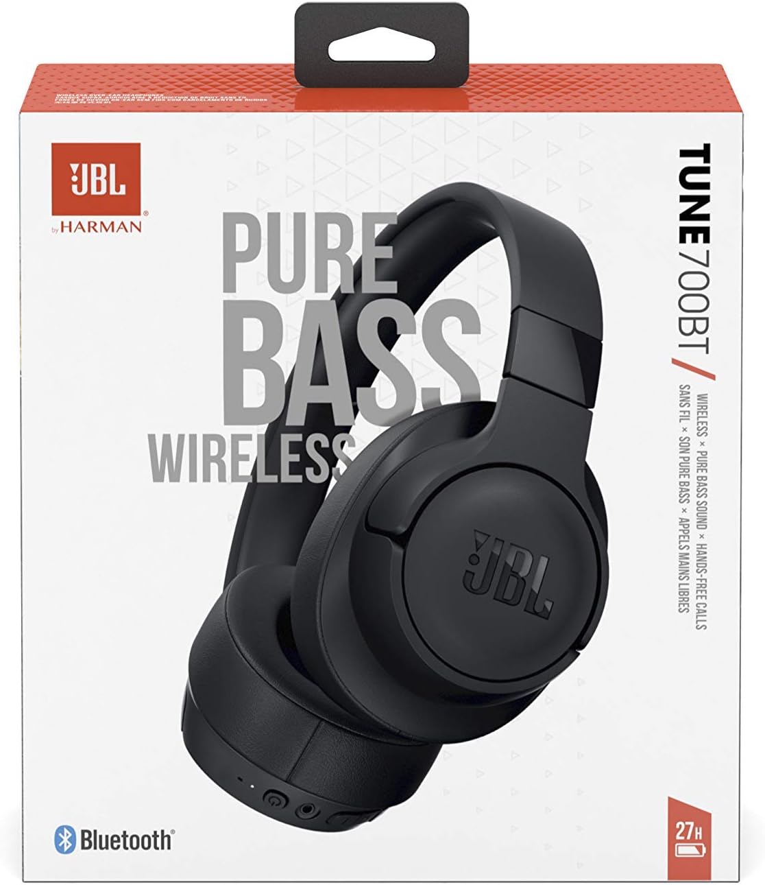 JBL Tune 700BT - Wireless Over-Ear Headphones - Black (Renewed)