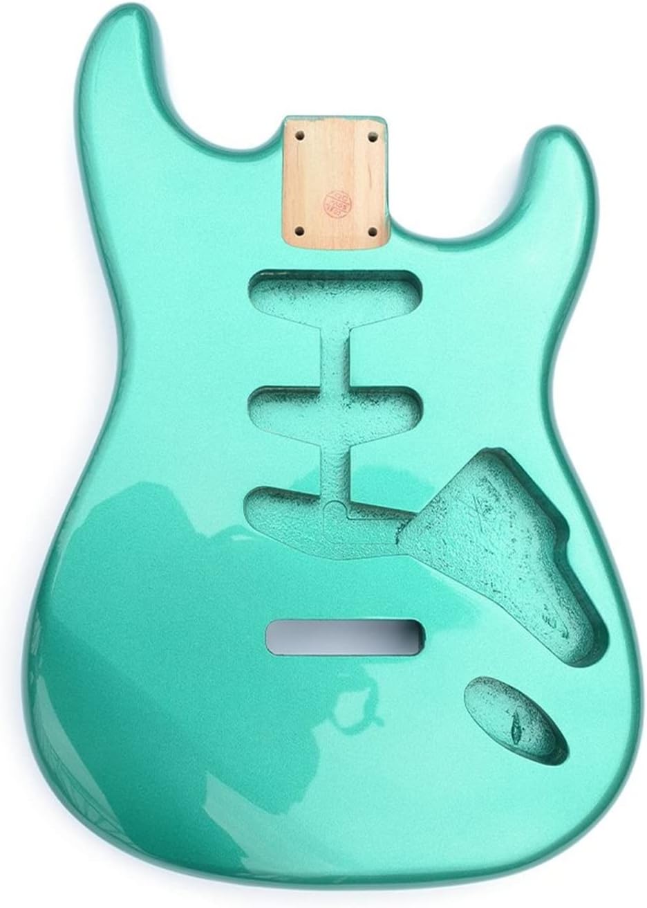FLFL Alder Guitar Body SSS Pickup Route Green Color for ST Strat DIY Guitars Unfinished Guitar Kit