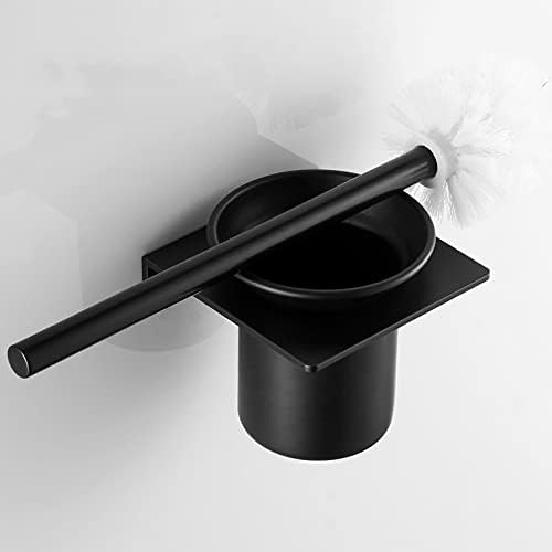 Toilet Brush Holders Portable Black Wall-Mounted Stainless Steel Toilet Brush Set Holder Clean Tools for Home Bathroom