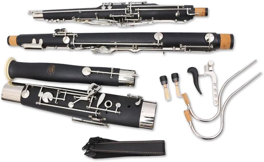 Bassoon C Key 26 Keys Silver Plated Maple wood/Synthetic wood wind Instrument with case Accessories Kit for Students,Beginner,Intermediate (Synthetic wood)