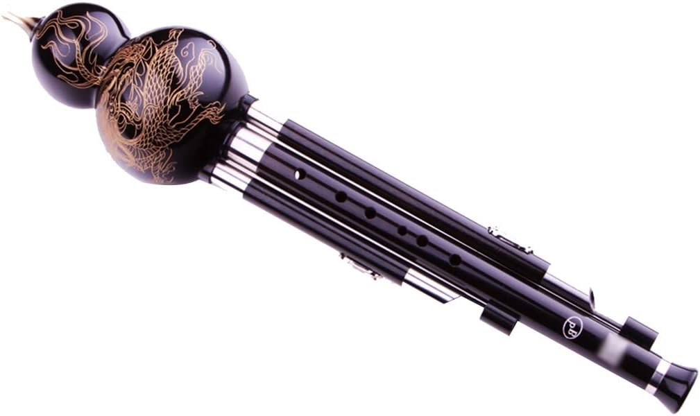 Flutes Musical Instruments Hulusi Gourd Cucurbit Ethnic Wind Musical Instrument Key of C for Beginner Music Lovers As Gift Cultivate Interest in Musical Instruments (Color : Black, Size : C-Key)