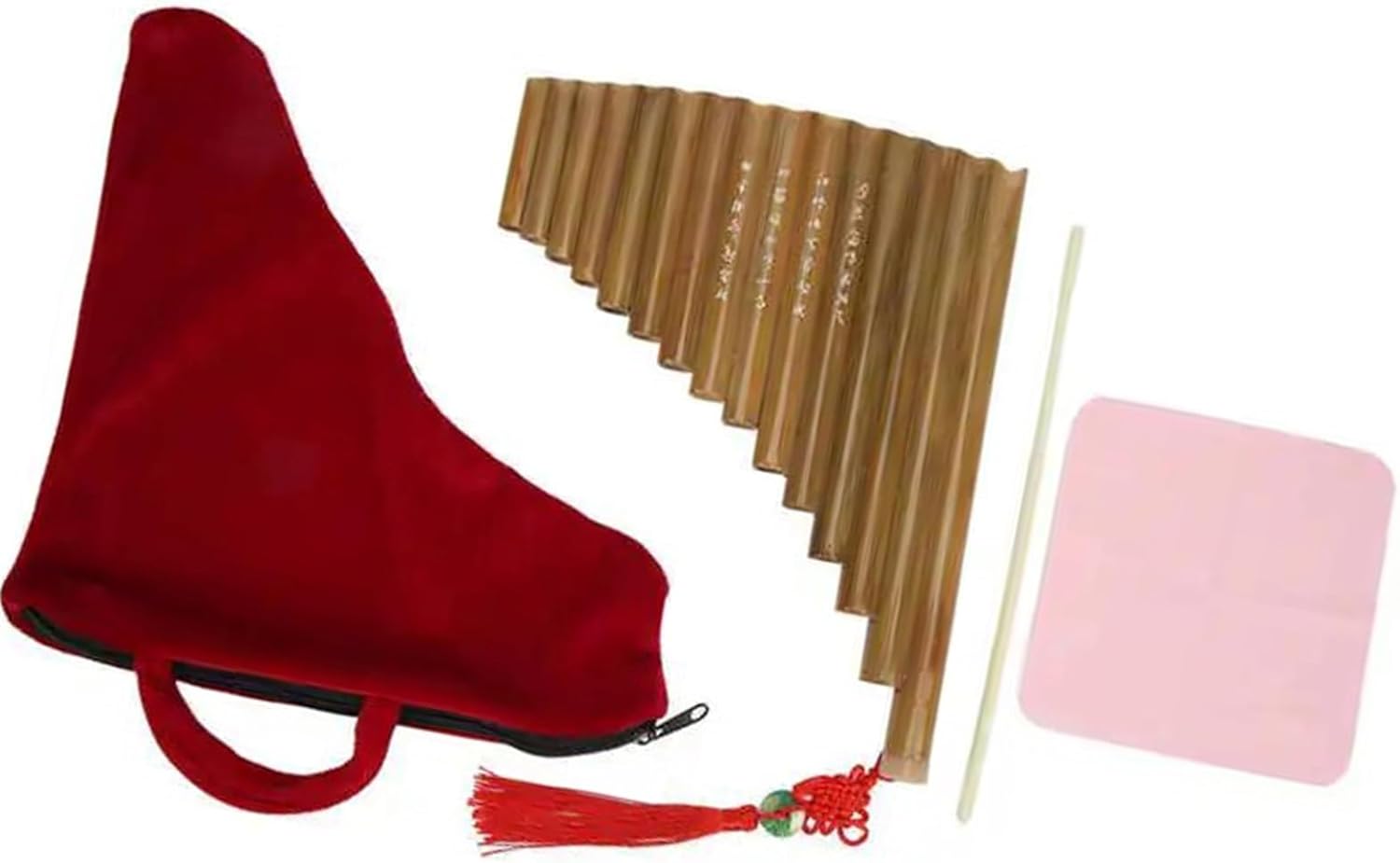 pan flute for beginners Pan Flute 15 Pipes Wind Instrument Panpipe G Key Panpipe Chinese Traditional Woodwind Instrument With Bag (Color : Left hand)