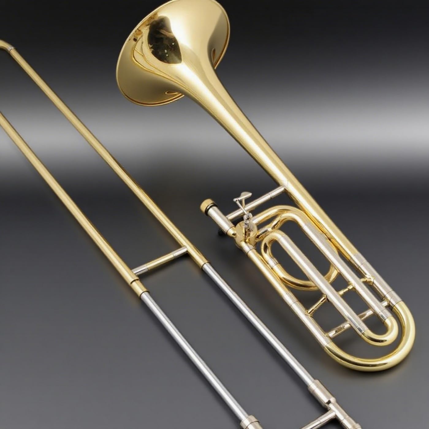 Bb Flat Tenor Slide Trombone Intermediate Brass Instrument with Mouthpiece Cleaning Kit & Padded Case for Students Band and Practice