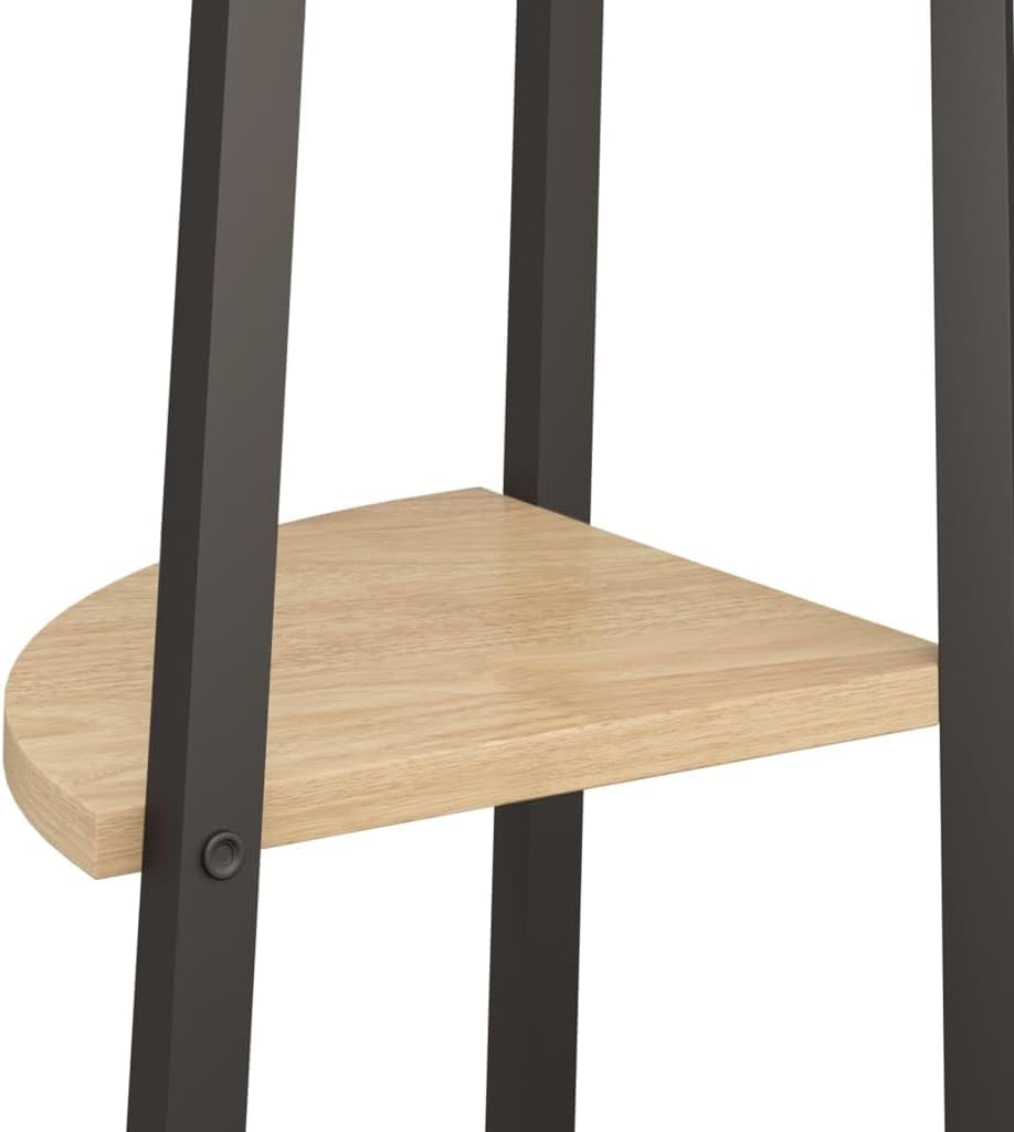 5-Tier Corner Shelf Light Brown and Black 17.9