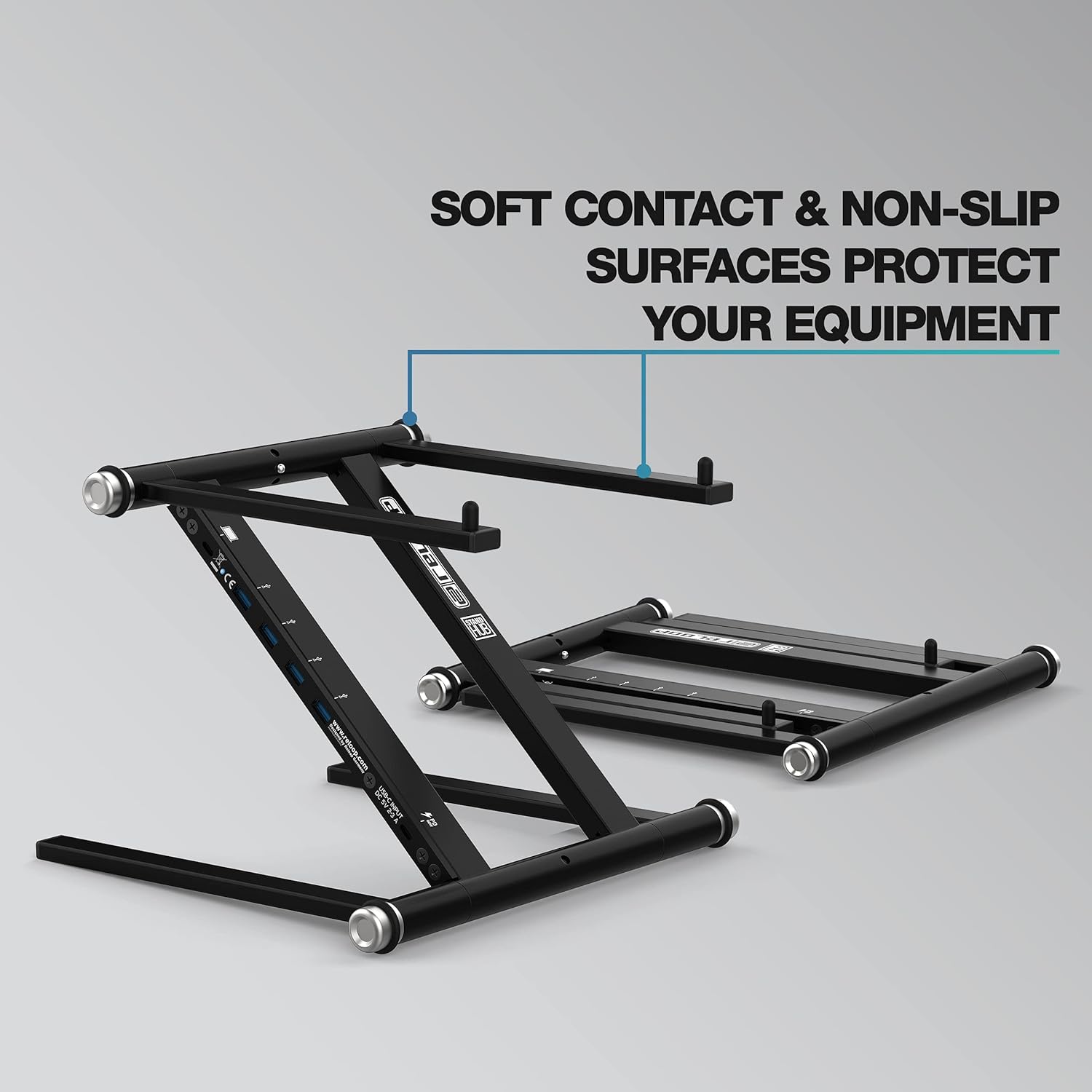 Reloop Advanced Laptop Stand with USB-C PD Hub (AMS, black (AMS-STAND-HUB)