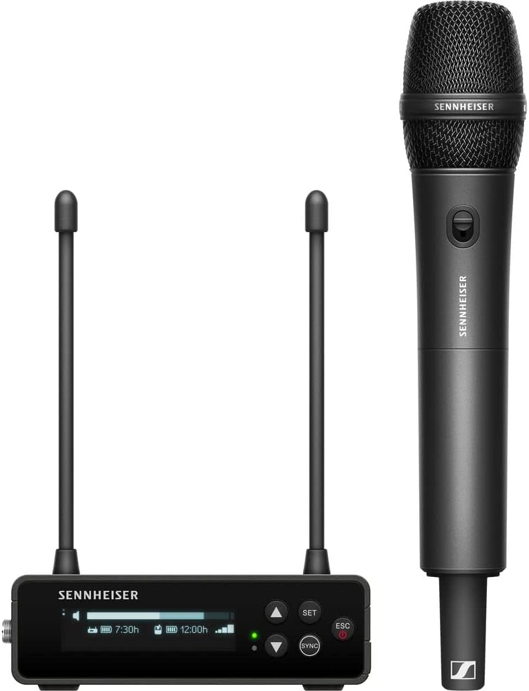 Sennheiser EW-DP 835 Set Camera-Mount Digital Wireless Handheld Microphone System (R1-6: 520 to 576 MHz) Bundle with Watson Rapid Charger with 4 AA Batteries and Auray WSB-1S Carrying Bag