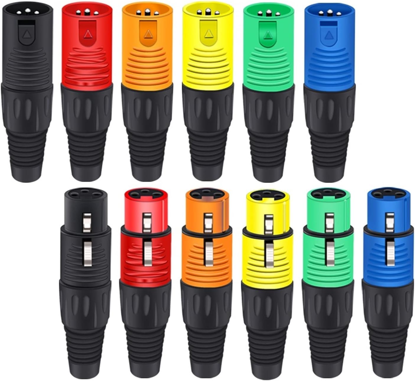 3PIN X L R Wire Connector Male Female Plug Plastic Shell Microphone Speaker XLR Jack 20Pcs (Color : 10xM 10xF-Orange)