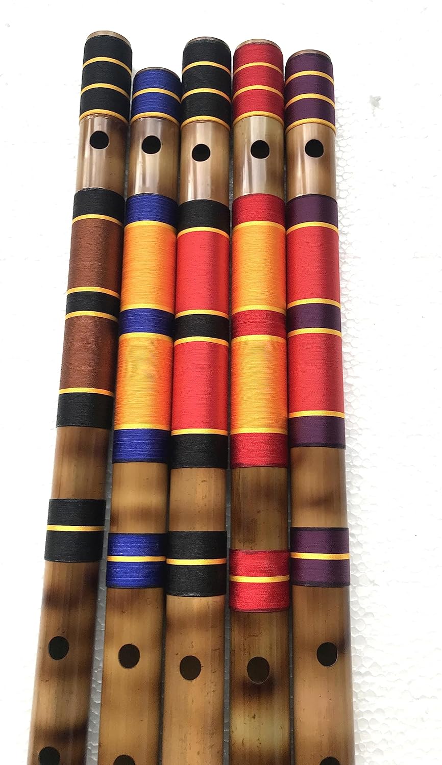 Left handed Concert Bamboo Flute C scale Fry Bansuri With Velvet cover & case