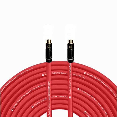COLUBER CABLE RCA Female to RCA Female - 200 Feet - Red - Pro 3-Pin Microphone Connector for Powered Speakers, Audio Interface or Mixer for Live Performance & Recording
