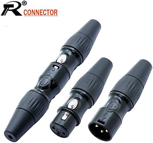 Davitu Electrical Equipments Supplies - 100pcs/lot 3 Pin XLR Plug Jack Male/Female 3 Pole XLR Socket Microphone MIC Cable Wire Connector Black Color s - (Color: Mix(50Male 50Female))