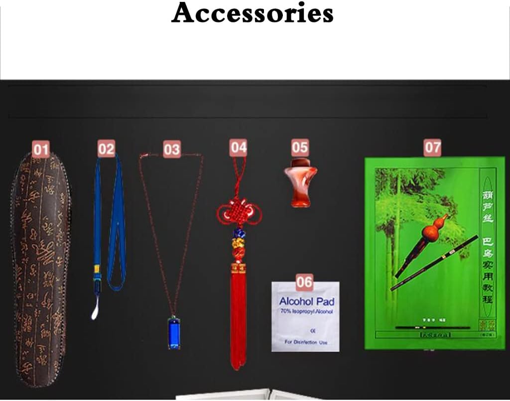 Flutes Musical Instruments Gourd Musical Instrument Beginner Professional Playing The Gourd Mahogany Sound Tube Soft Tone Send Lanyard and Box (Color : Red, Size : G-Key)