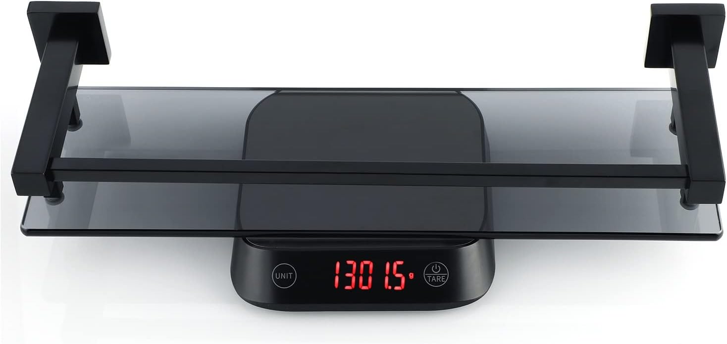 Shower Caddy Bathroom Shelves, Tempered Glass Shelf, Wall Mount Stainless Steel Rail Bathroom Shelf Shampoo Organizer, Bathroom Accessories Bathroom Organizer (Color : B, Size : 40CM)