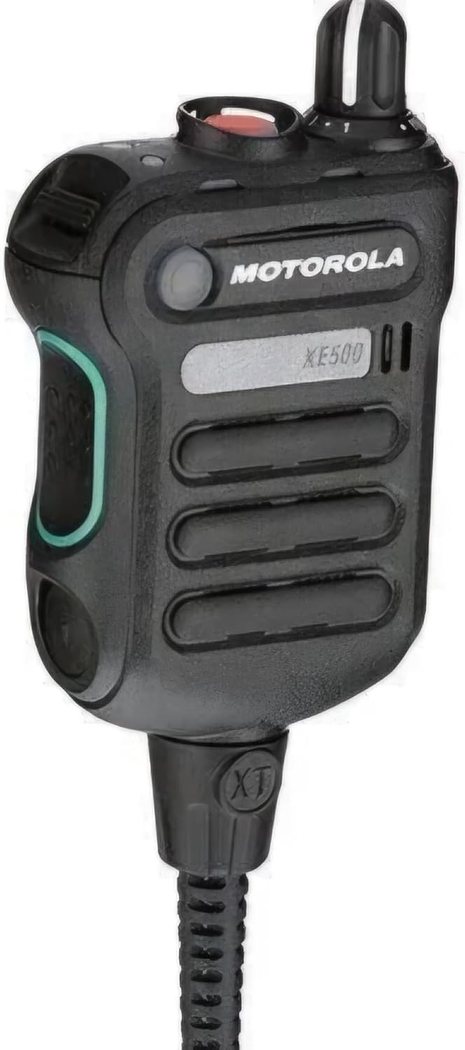 Motorola Solutions PMMN4106CBLK APX XE500 Remote Speaker Mic with Five Integrated Microphones and Adaptive Audio Engine, IP 68 Rating, and Extreme Heat Resistant Temp Cable
