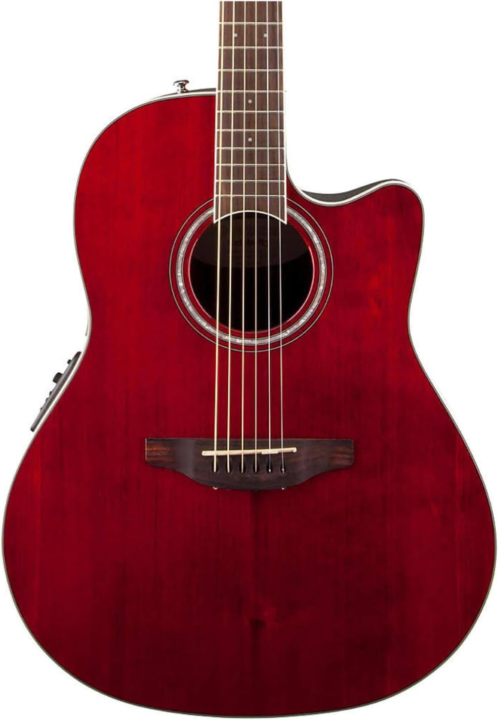 Ovation CS24-RR Celebrity Standard Mid-Depth Cutaway,Acoustic-Electric Guitar, Ruby Red