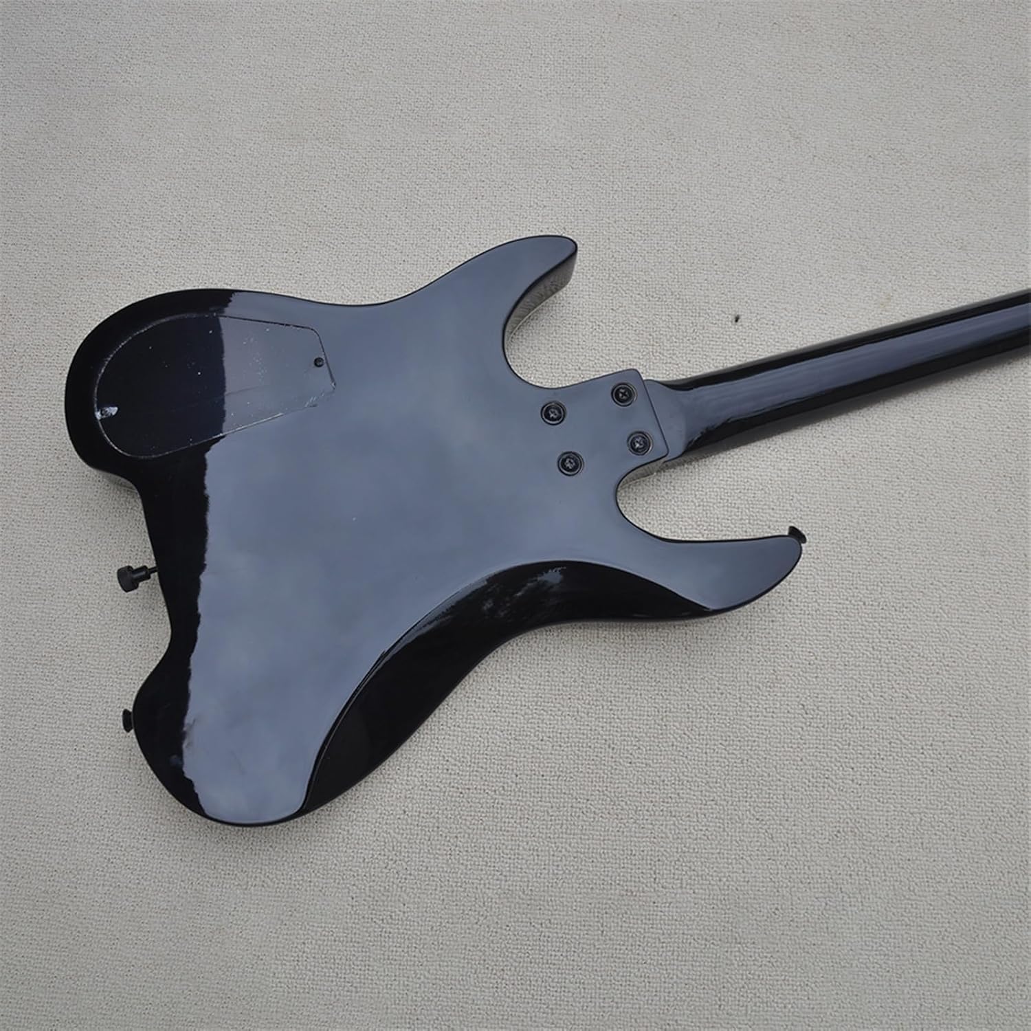VENEKA Headless Electric Guitar 39 Inches Black Headless Electric Guitar with Basswood Body Rosewood Fretboard 24 Frets