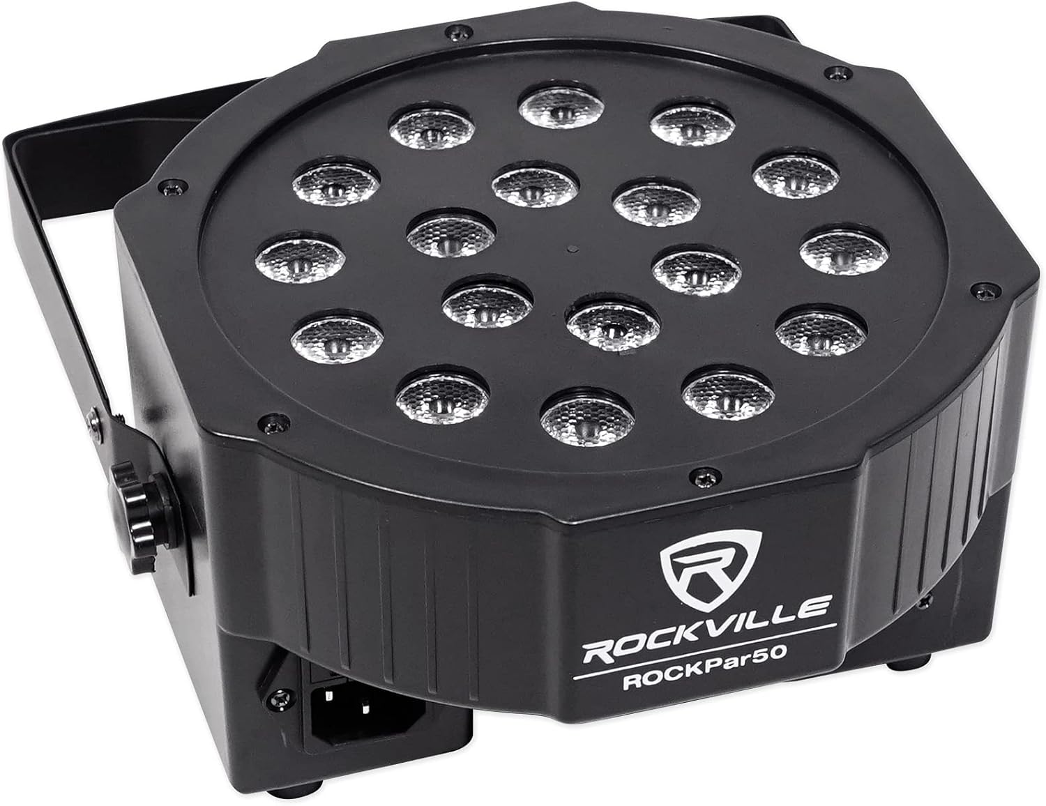 Rockville RockPAR50 24W LED RGB Par Can Wash Light with DMX, Sound-Activated Mode, Power Daisy-Chain, Dual Bracket for DJs and Club Lighting, 4-Piece