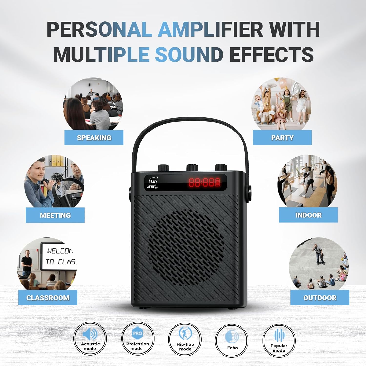 Voice Amplifier Wireless Microphone/Handheld Mic- 40W Portable Microphone and Speaker Wireless karaoke System, Bluetooth Speaker with Mics Personal Pa System, 4 Sound Effects for Teachers Speaking S95