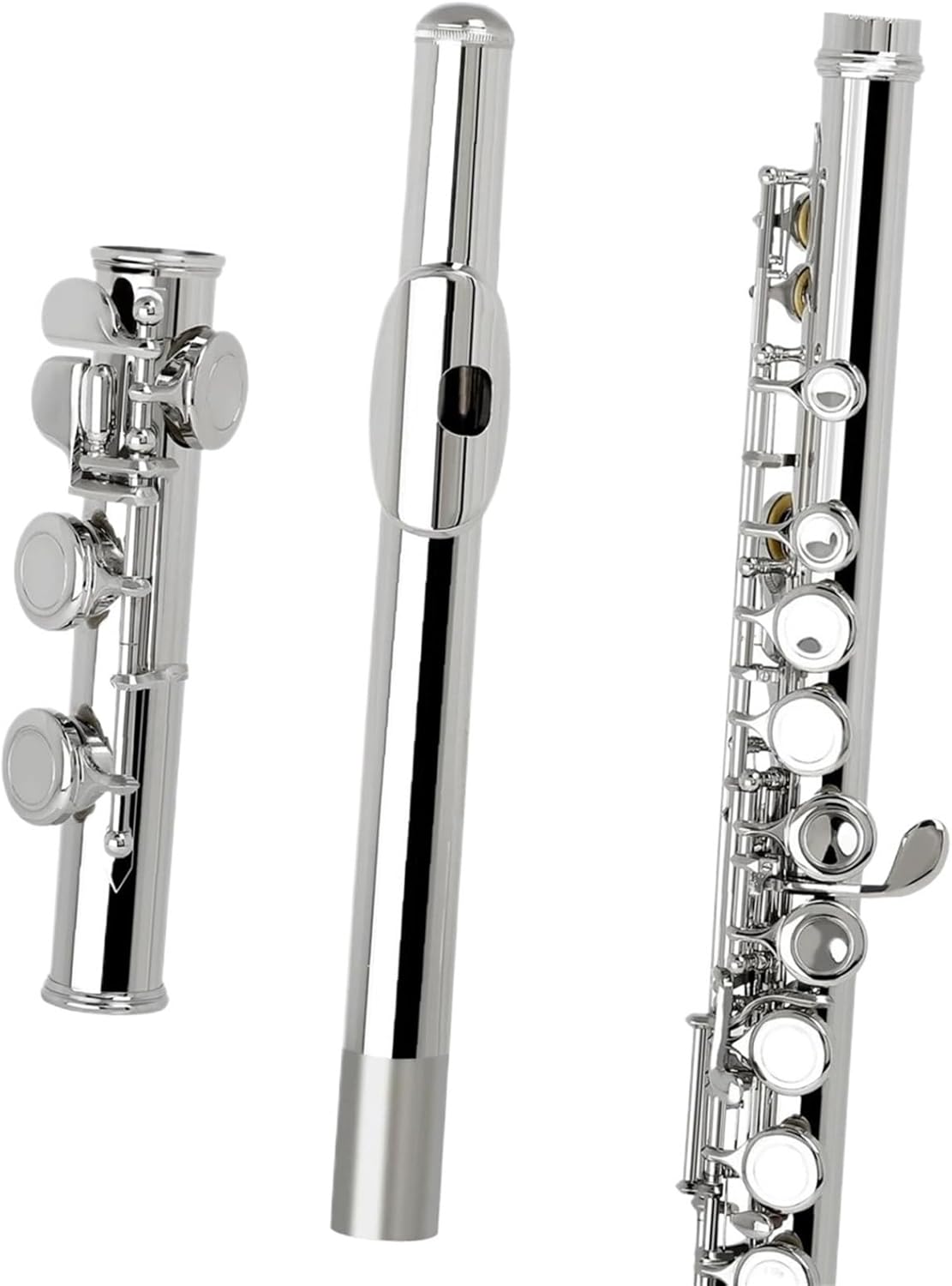Flute Brass Nickel Plated 16 Hole C Key Woodwind Instrument Flute Set