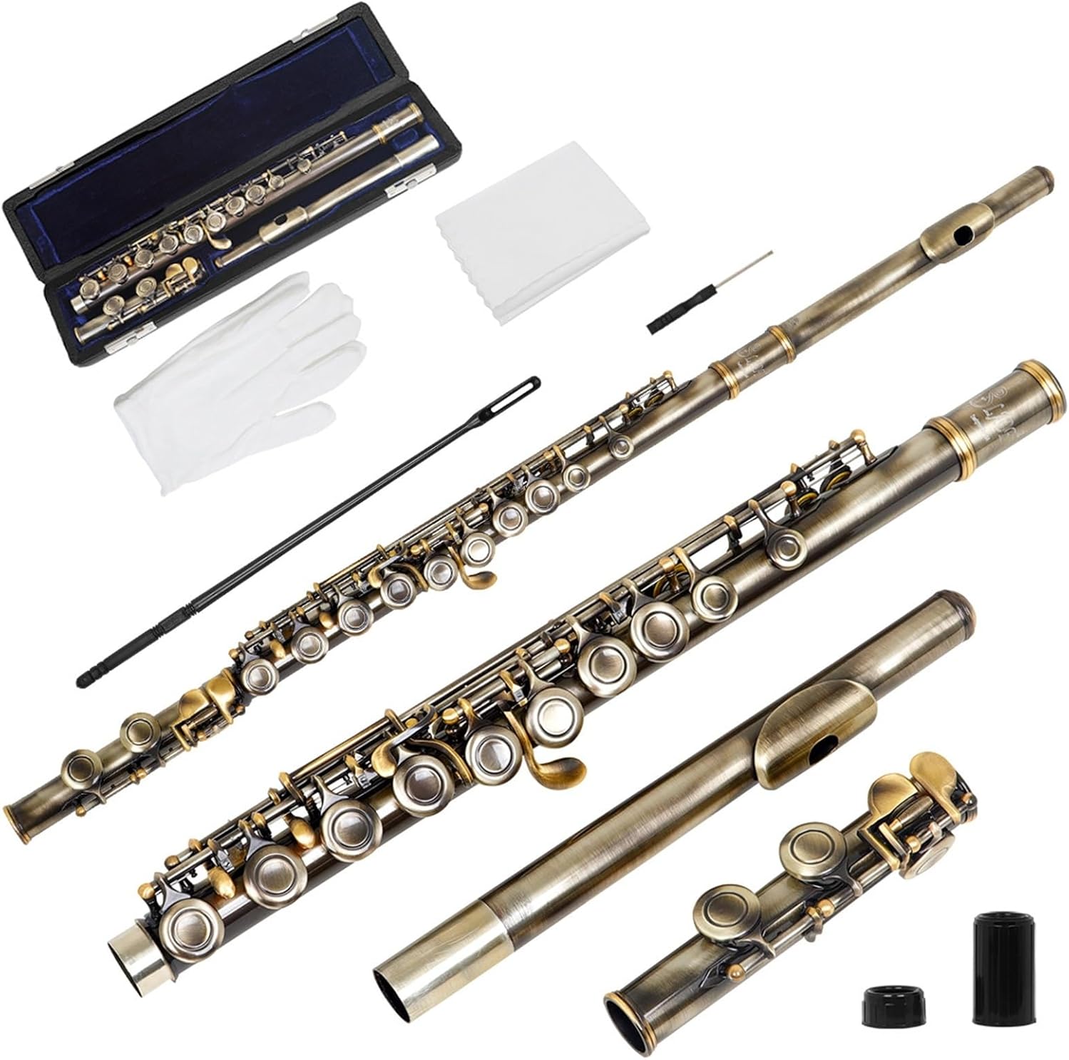 Professional Flute 16 Hole Closed Hole E Key C Major Adult Flute Wind Instrument