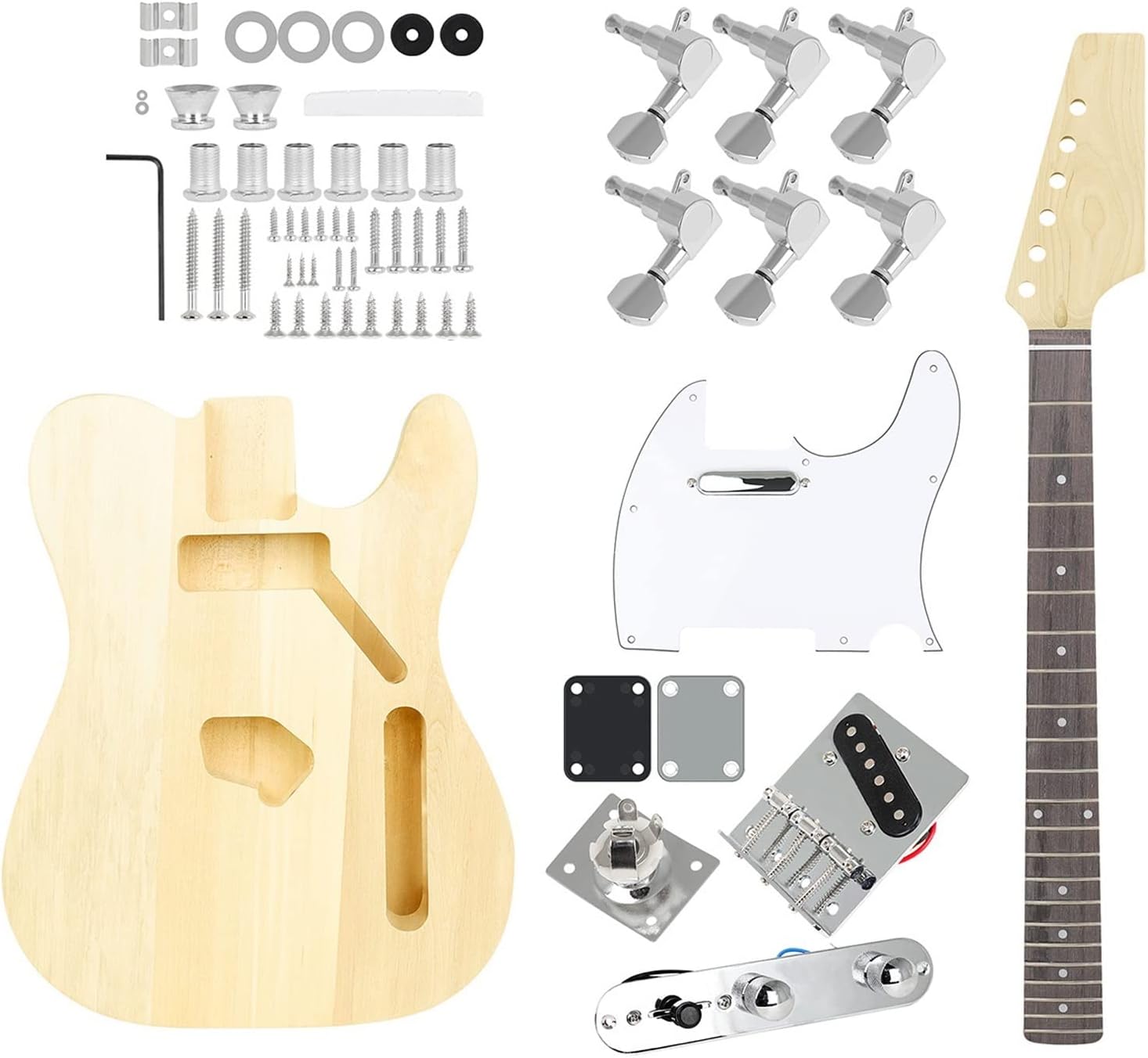 DIY Electric Guitar Kit Semi-Finished Electric Guitar DIY Electric Guitar Set Hand-Assembled Guitar Beginners Play Guitar