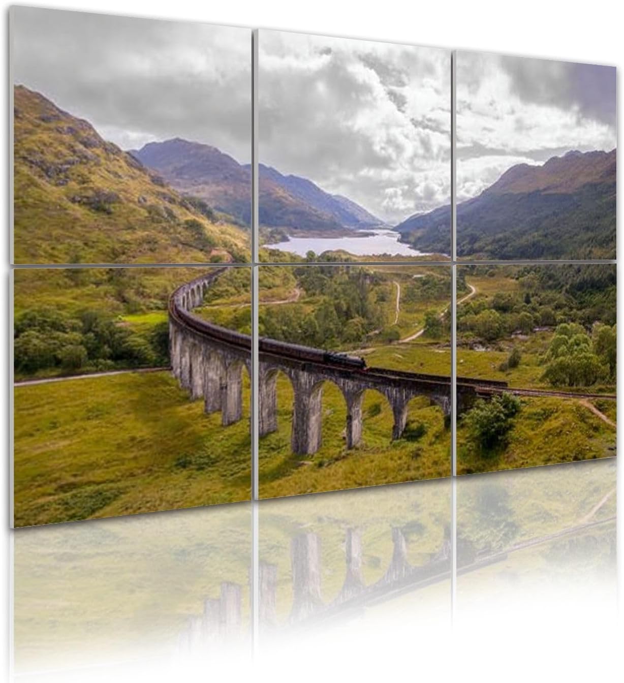 6 Pack Art Acoustic Panels Self Adhesive Glenfinnan Viaduct der West Highland Line Glenfinnan Schottland Decorative Soundproof Wall Panels Sound Absorbing Panel 48