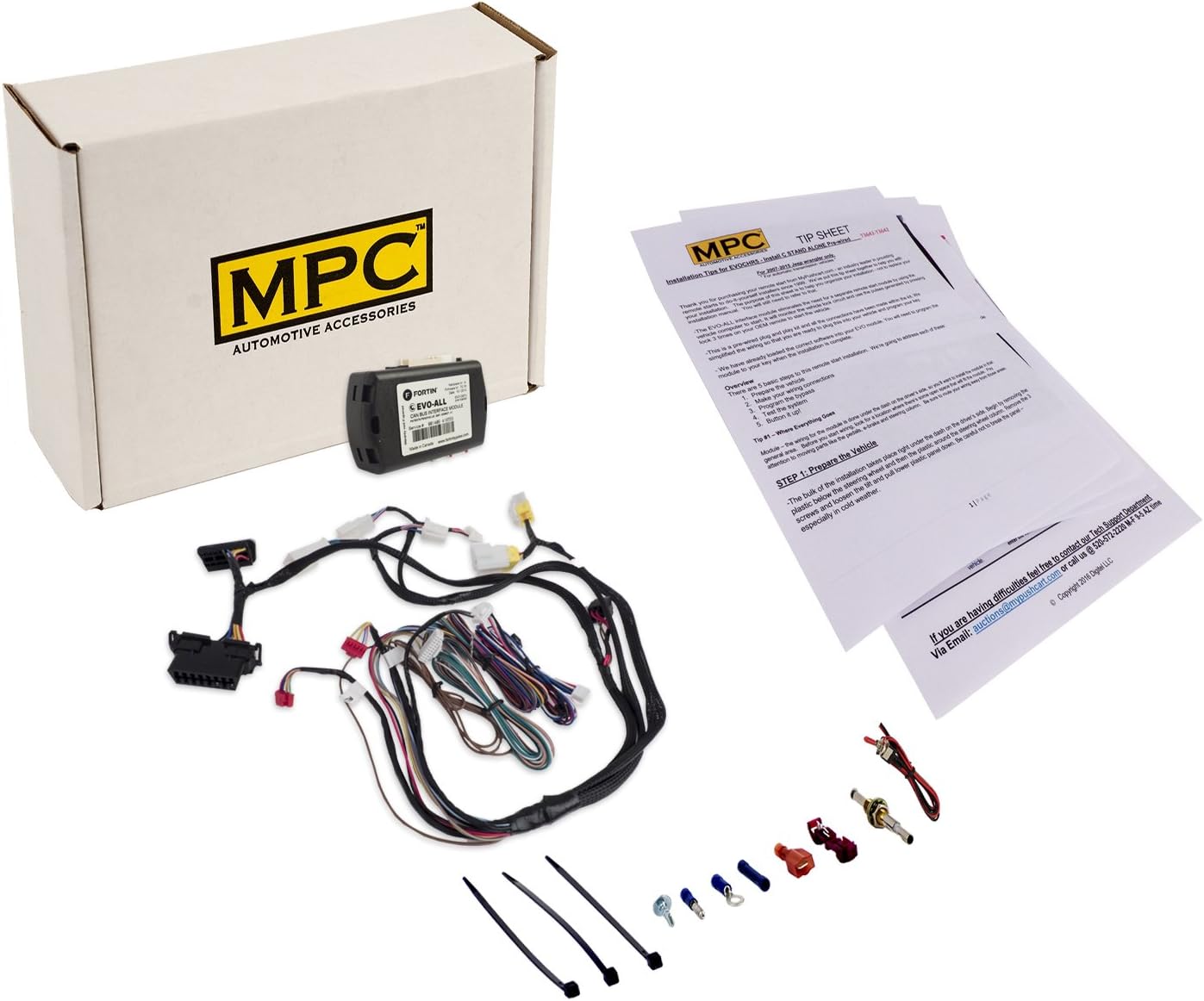 MPC Complete Factory Remote Activated Remote Start Kit Compatible with 2009-2013 Infiniti FX35 - Push-to-Start - with T-Harness