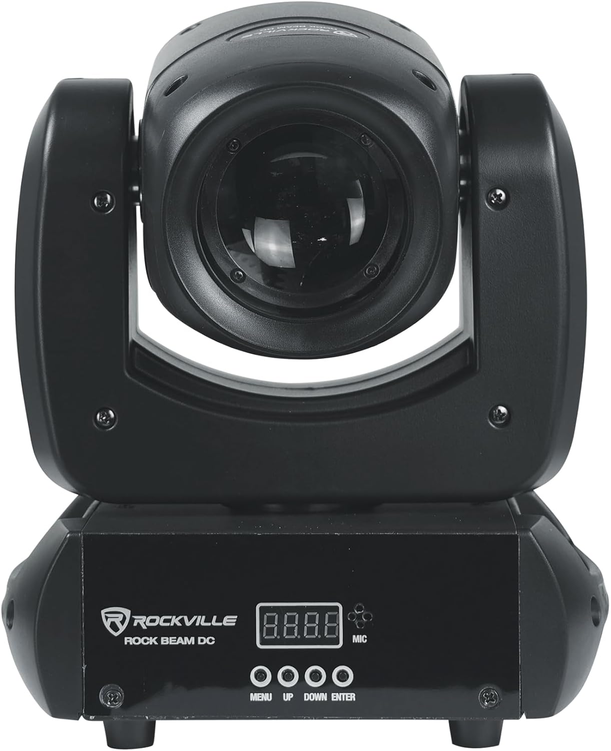 Rockville Rock Beam DC 120W Moving Head Light, 7+1 Gobos, 18-Facet Prism, DMX Control, for DJs and Club Stages