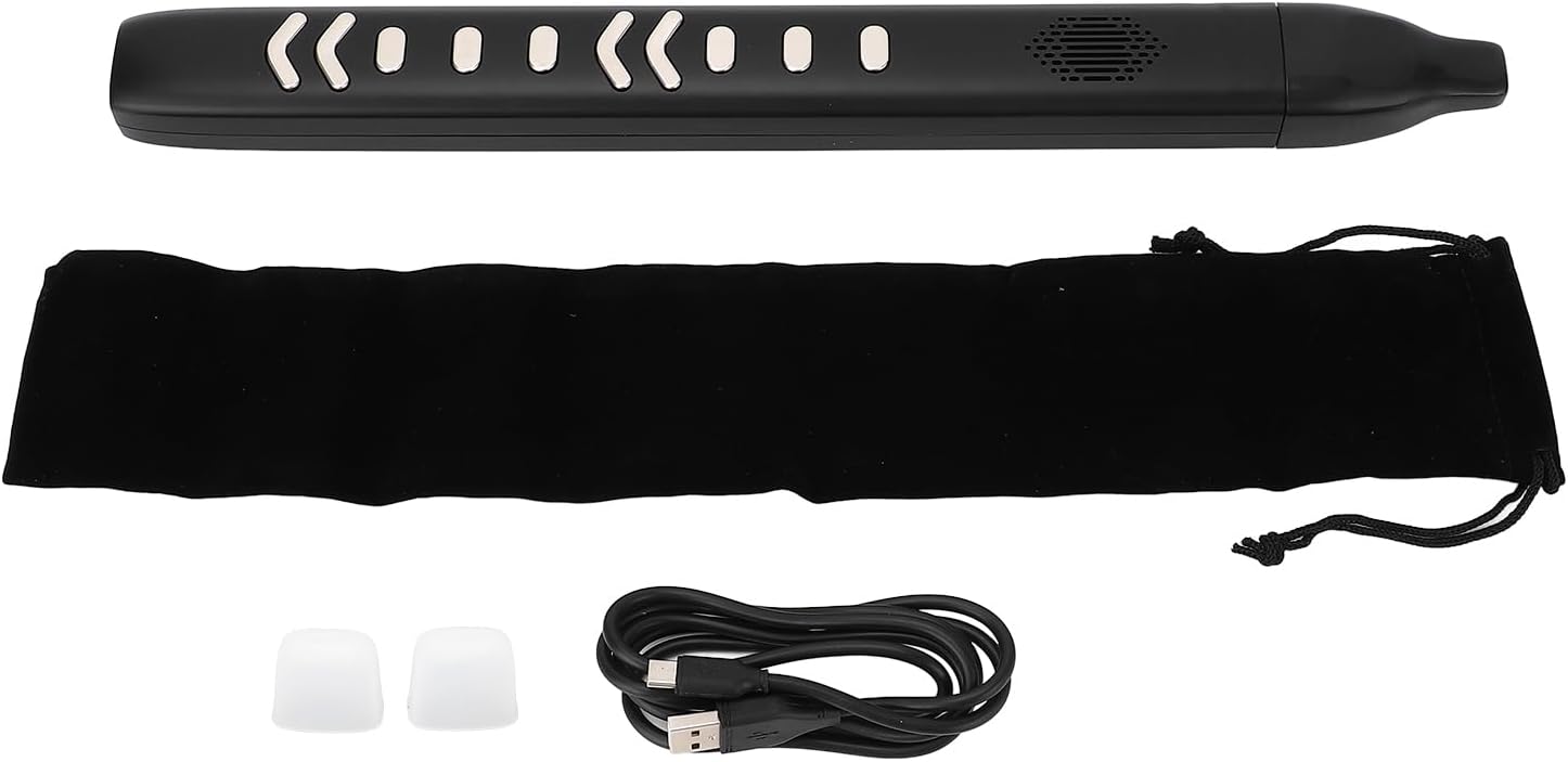Electric Blowpipe, 10 Timbre Mini Portable Soprano Saxophone Case Rechargeable Detachable Digital for Kids Adults Beginners
