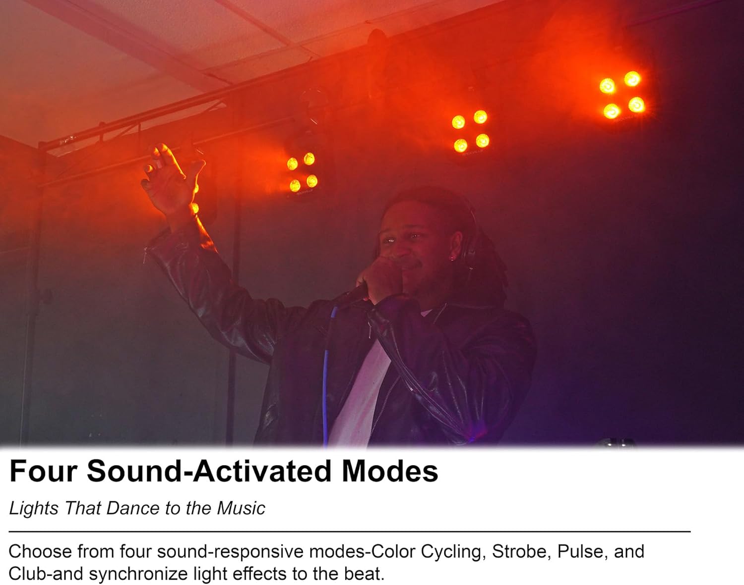 Rockville 4 Pack MINI IR4 Black 48W LED Par Wash Lights, 4x12W RGBWA+UV, Wireless DMX, App Group Control, Rechargeable Battery, Travel Bag, for DJs and Party Events